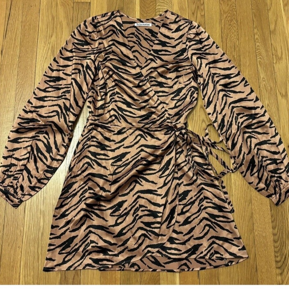Reformation silk wrap dress